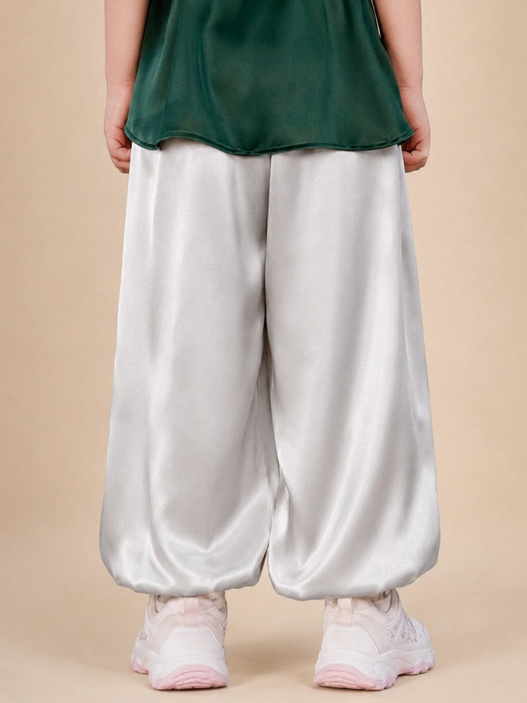 Lucas - Silver Kids Silk Pants | The Silk Avenue