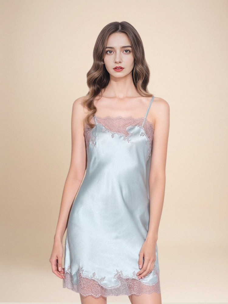 Luna - Silk Floral Lace Nightgown | The Silk Avenue
