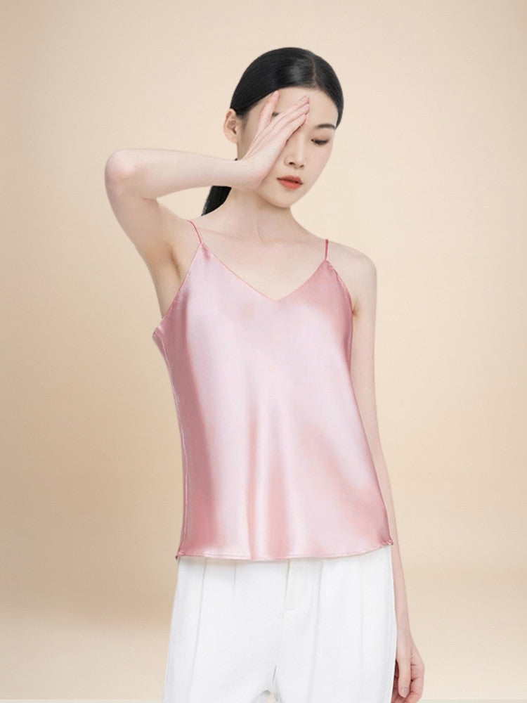 Lynaelis - Adjustable Strap Silk Camisole Top | The Silk Avenue