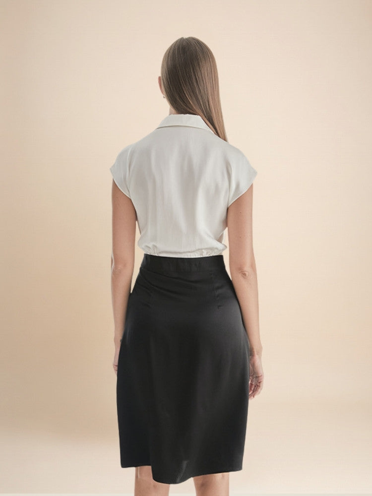 Maralya - Faux Two-Piece Silk Dress | The Silk Avenue