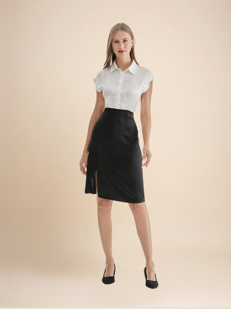 Maralya - Faux Two-Piece Silk Dress | The Silk Avenue