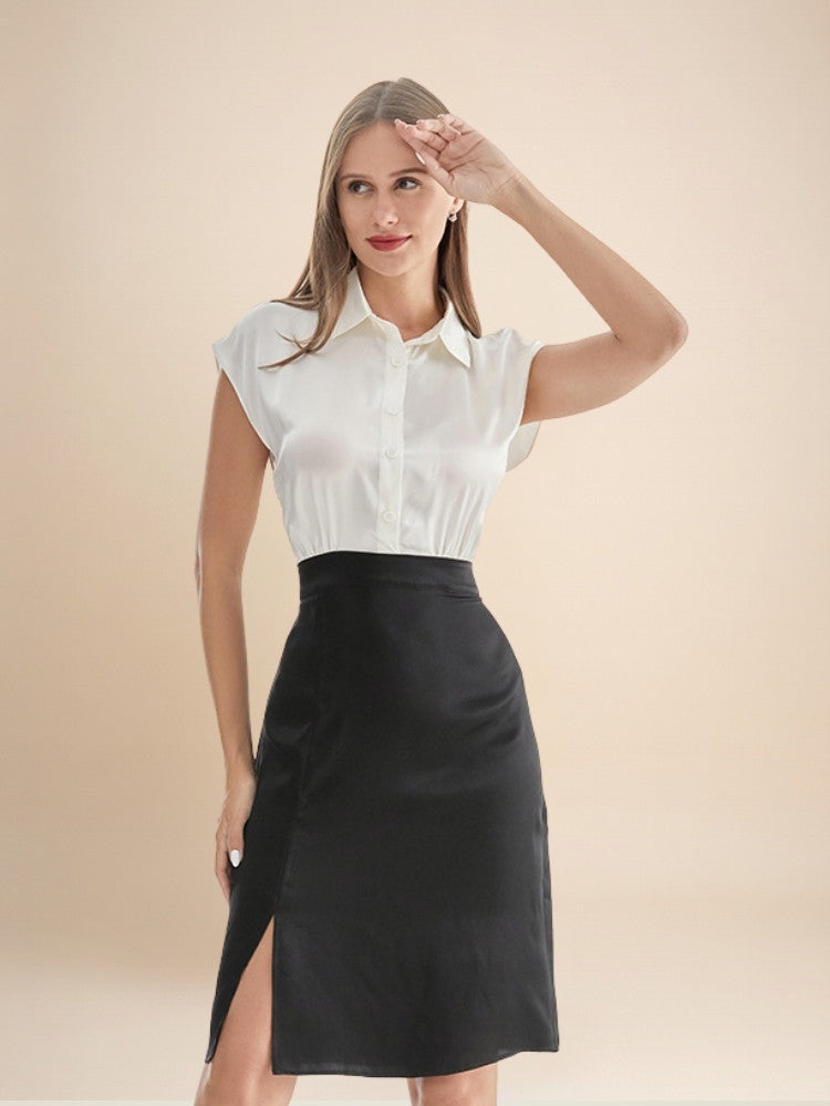 Maralya - Faux Two-Piece Silk Dress | The Silk Avenue