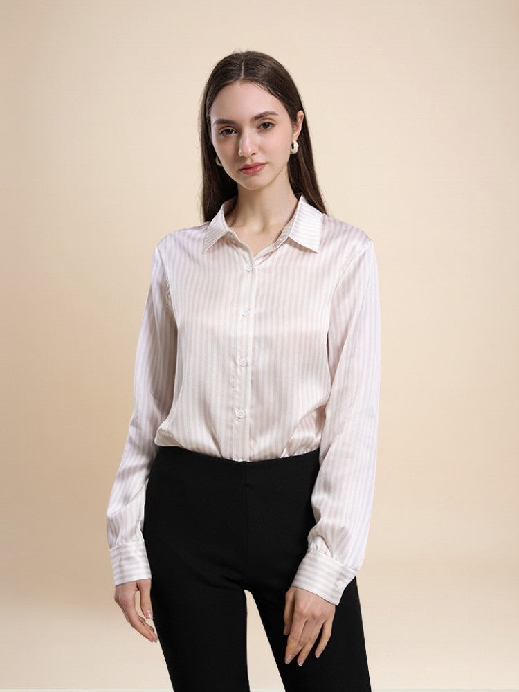 Margot – Striped Silk Blouse | The Silk Avenue