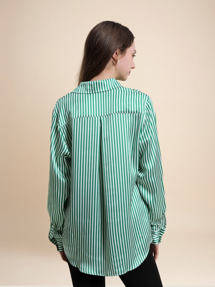 Margot – Striped Silk Blouse | The Silk Avenue