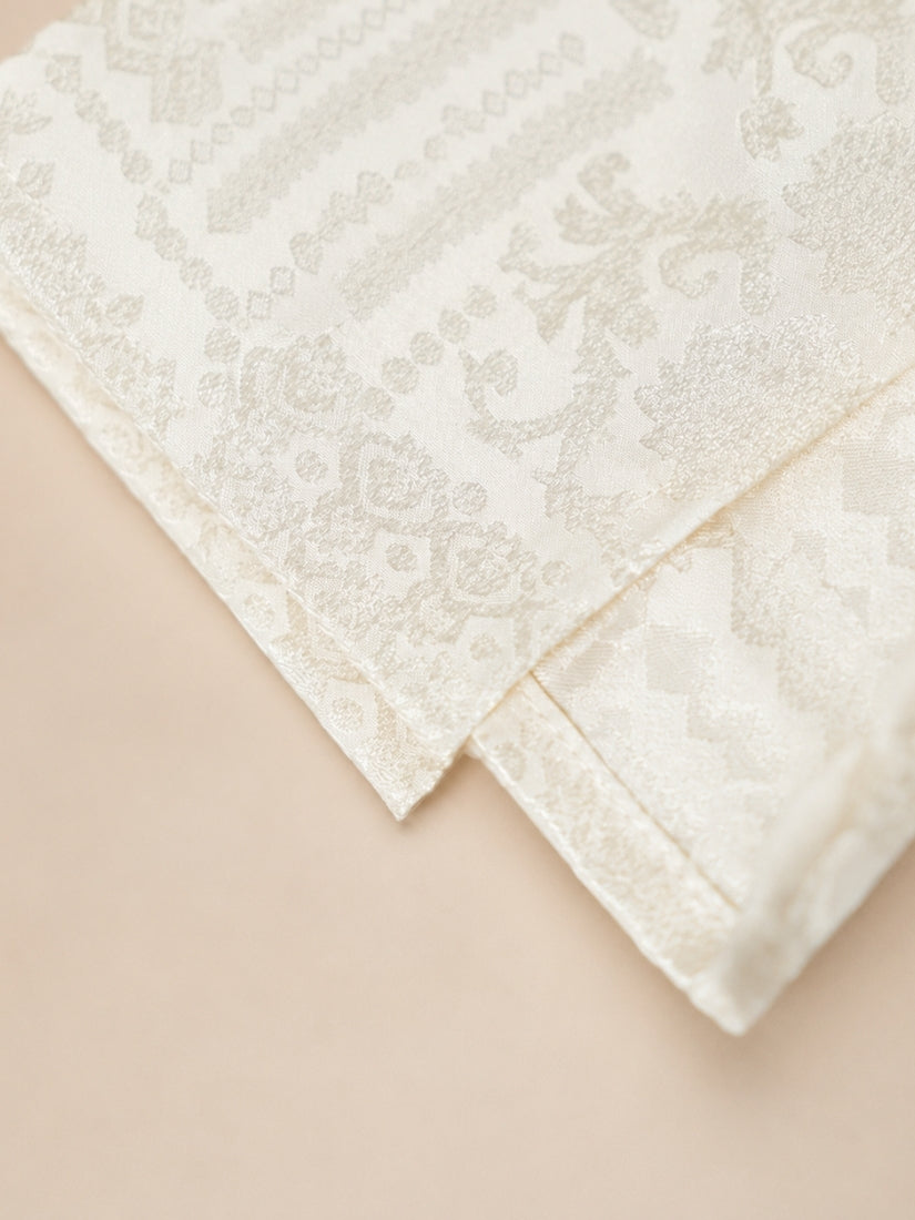 Opal - Ivory Lantern Sleeve Silk Blouse | The Silk Avenue