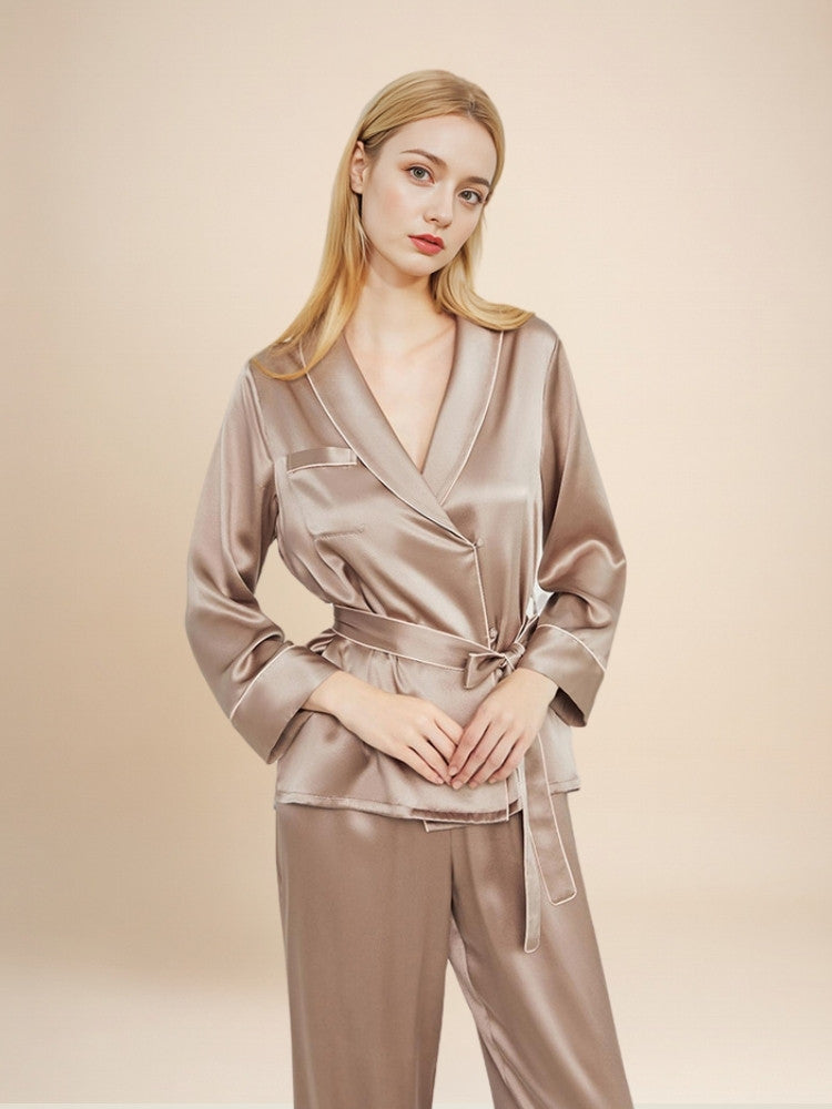 Quelina - Silk Kimono Robe & Pants Set | The Silk Avenue