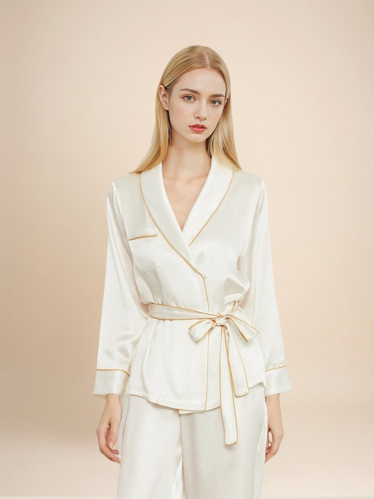 Quelina - Silk Kimono Robe & Pants Set | The Silk Avenue