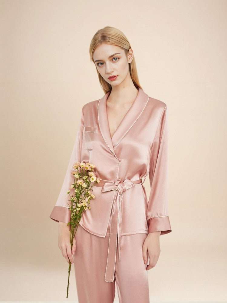 Quelina - Silk Kimono Robe & Pants Set | The Silk Avenue