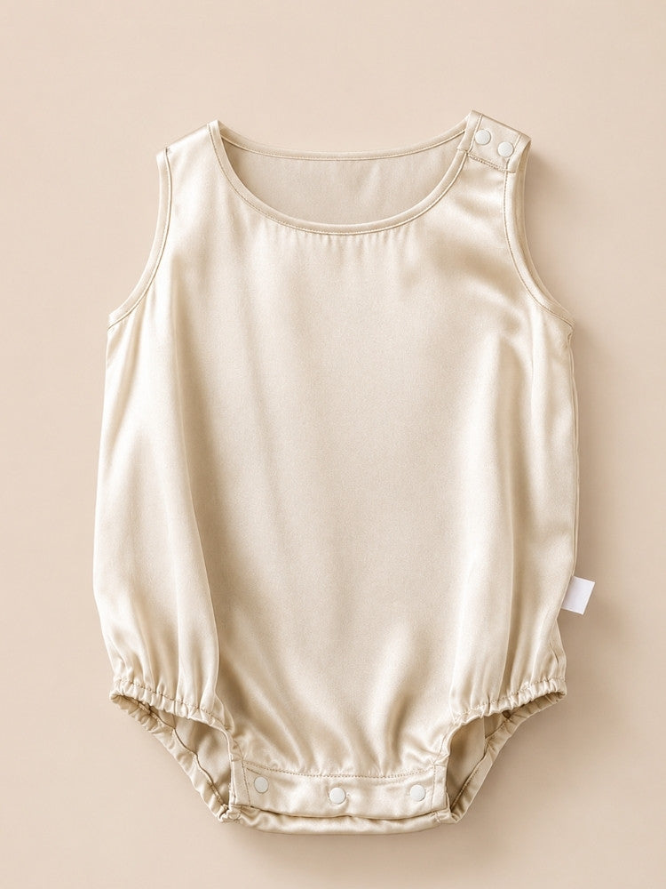 Quinn - Sleeveless Silk Baby Romper | The Silk Avenue