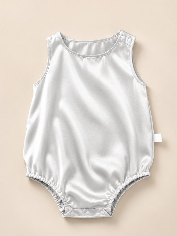 Quinn - Sleeveless Silk Baby Romper | The Silk Avenue