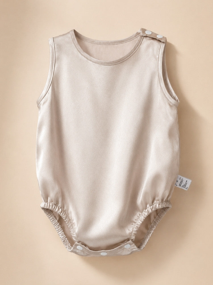 Quinn - Sleeveless Silk Baby Romper | The Silk Avenue