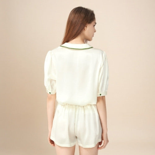 Ravelia - Embroidered Silk Pajama Set | The Silk Avenue