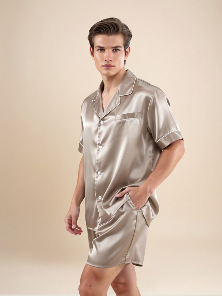 Ronan - Silk Short Pajama Set | The Silk Avenue