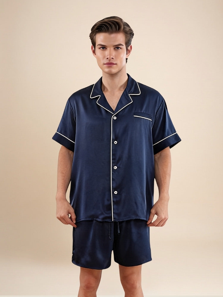 Ronan - Silk Short Pajama Set | The Silk Avenue