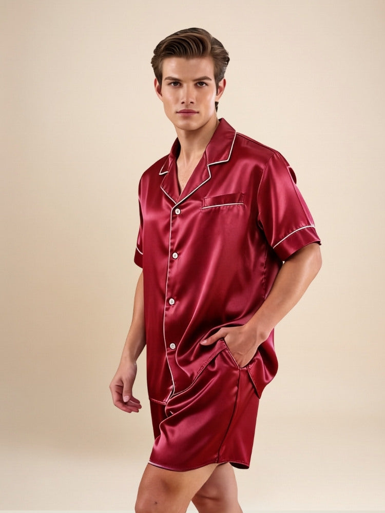 Ronan - Silk Short Pajama Set | The Silk Avenue