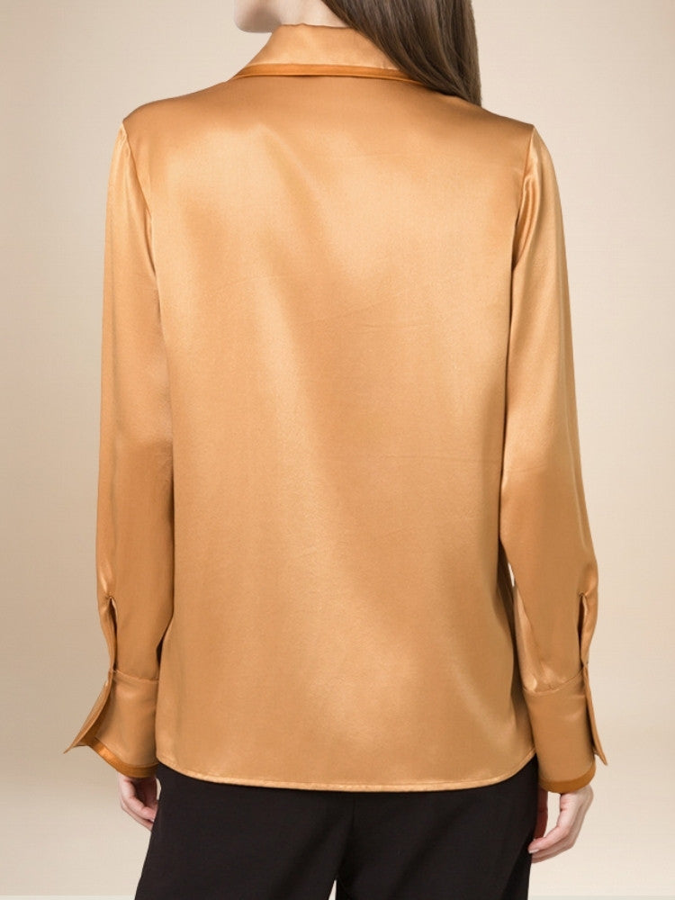 Rosalie – Color-Block Silk Blouse | The Silk Avenue
