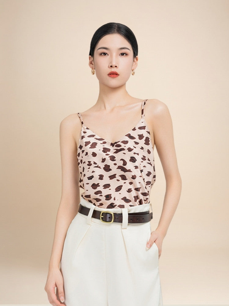 Sarenne - Leopard Print Silk Cami Top | The Silk Avenue