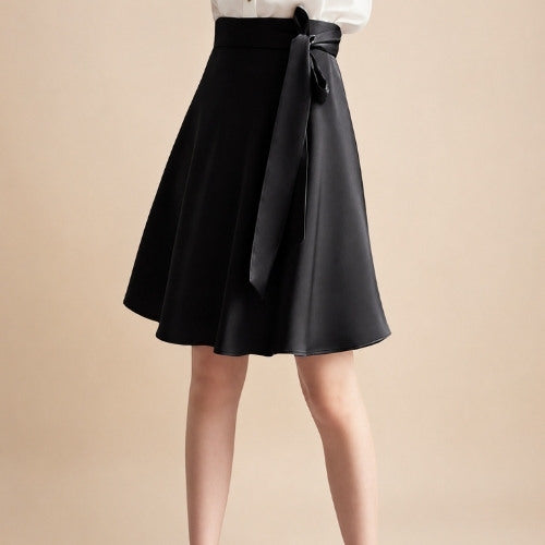 Selindra - Bow-Tie Silk Mini Skirt | The Silk Avenue