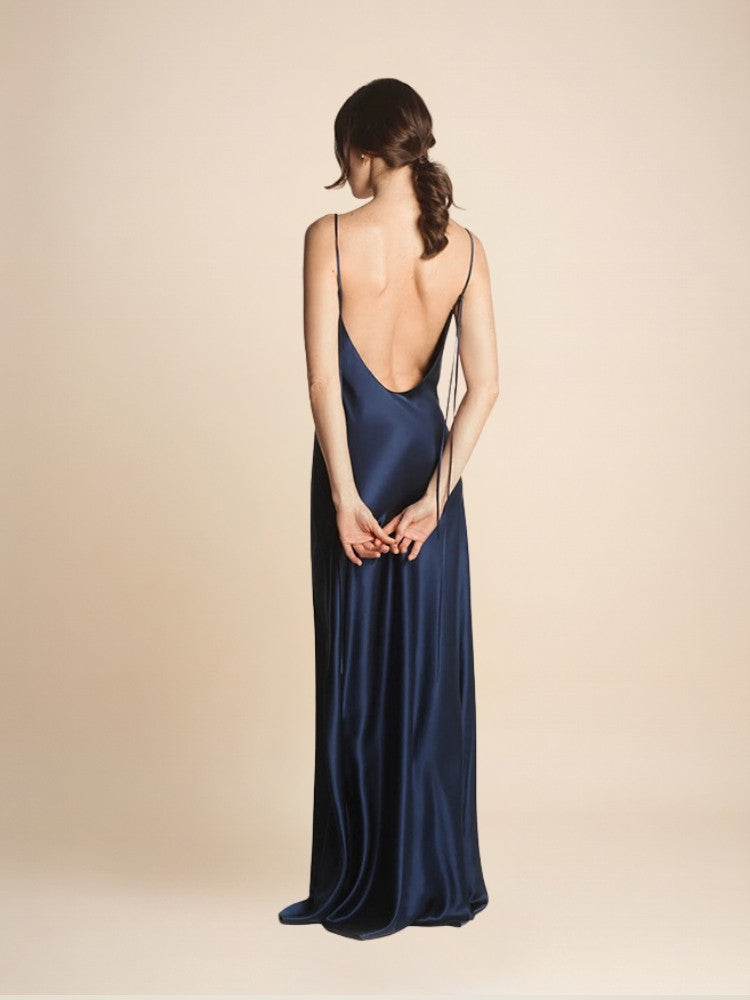 Senira - Spaghetti Strap Silk Maxi Dress | The Silk Avenue
