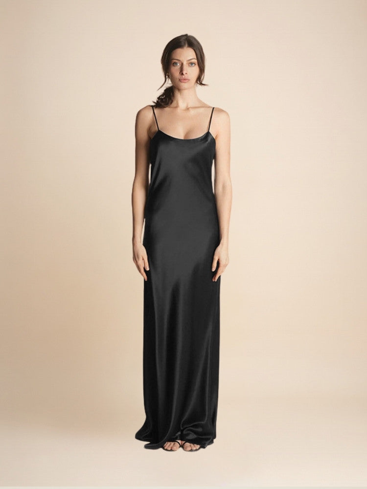 Senira - Spaghetti Strap Silk Maxi Dress | The Silk Avenue