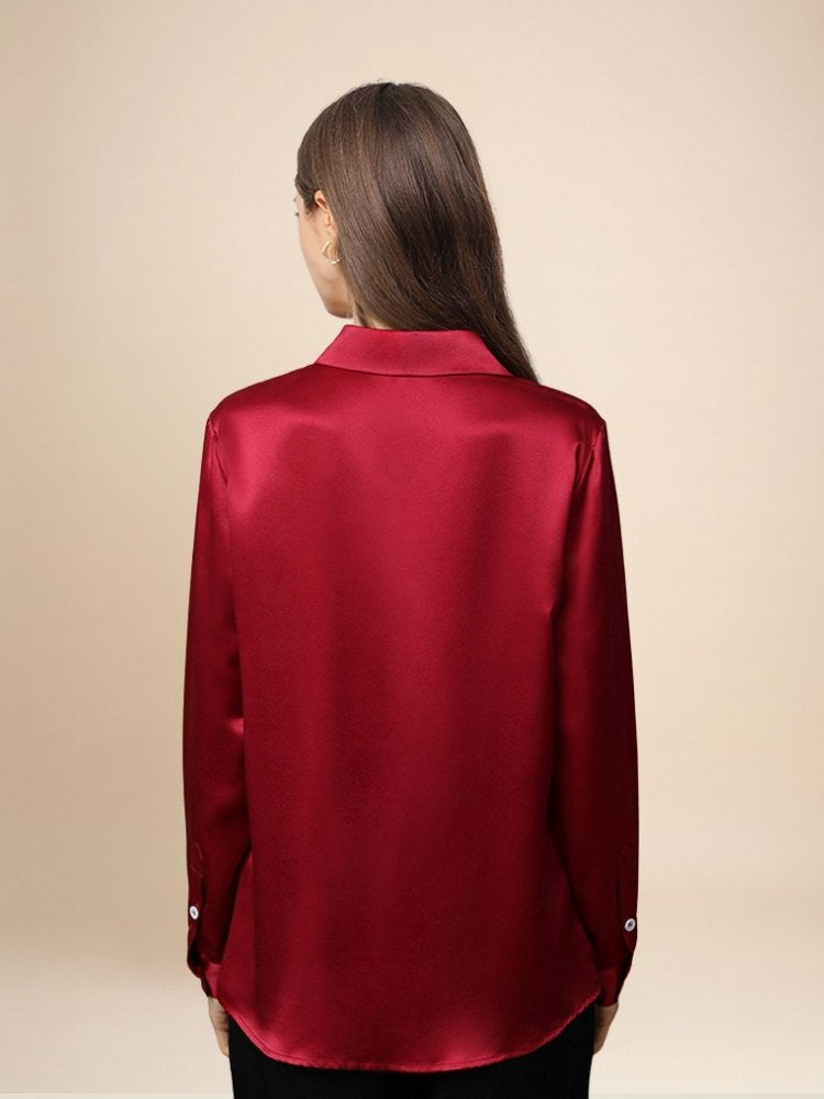 Clara - Long Sleeve Silk Blouse | The Silk Avenue