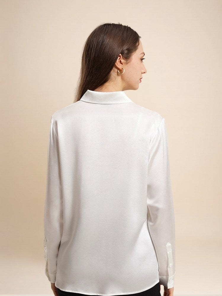Clara - Long Sleeve Silk Blouse | The Silk Avenue