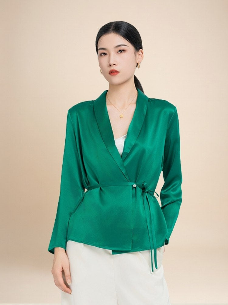 Audrey - Tie-Neck Silk Blouse