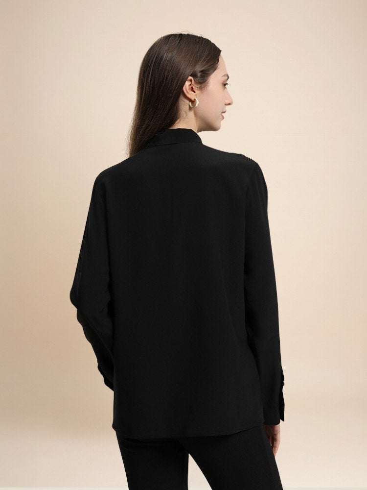 Céleste - Butterfly Bow Silk Blouse | The Silk Avenue