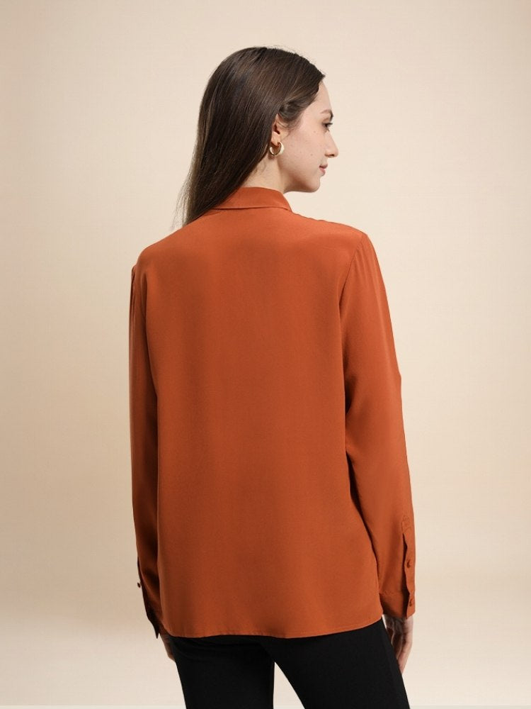 Céleste - Butterfly Bow Silk Blouse | The Silk Avenue