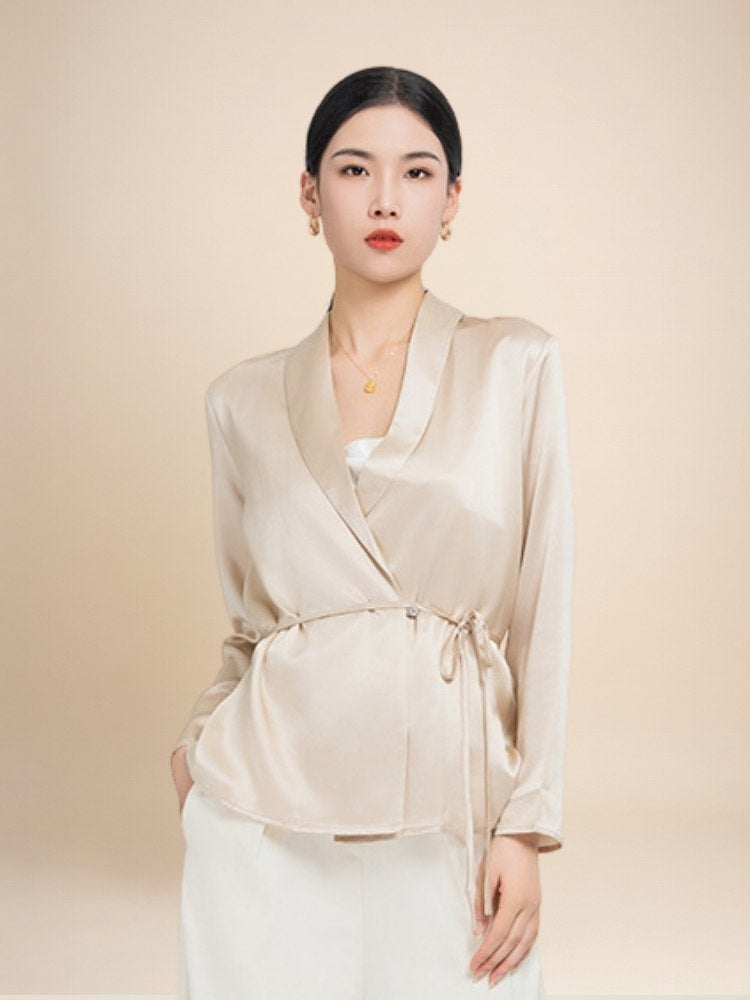 Audrey - Tie-Neck Silk Blouse