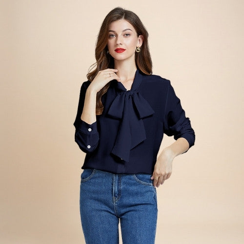 Sophia – Bow-Tie Silk Blouse | The Silk Avenue