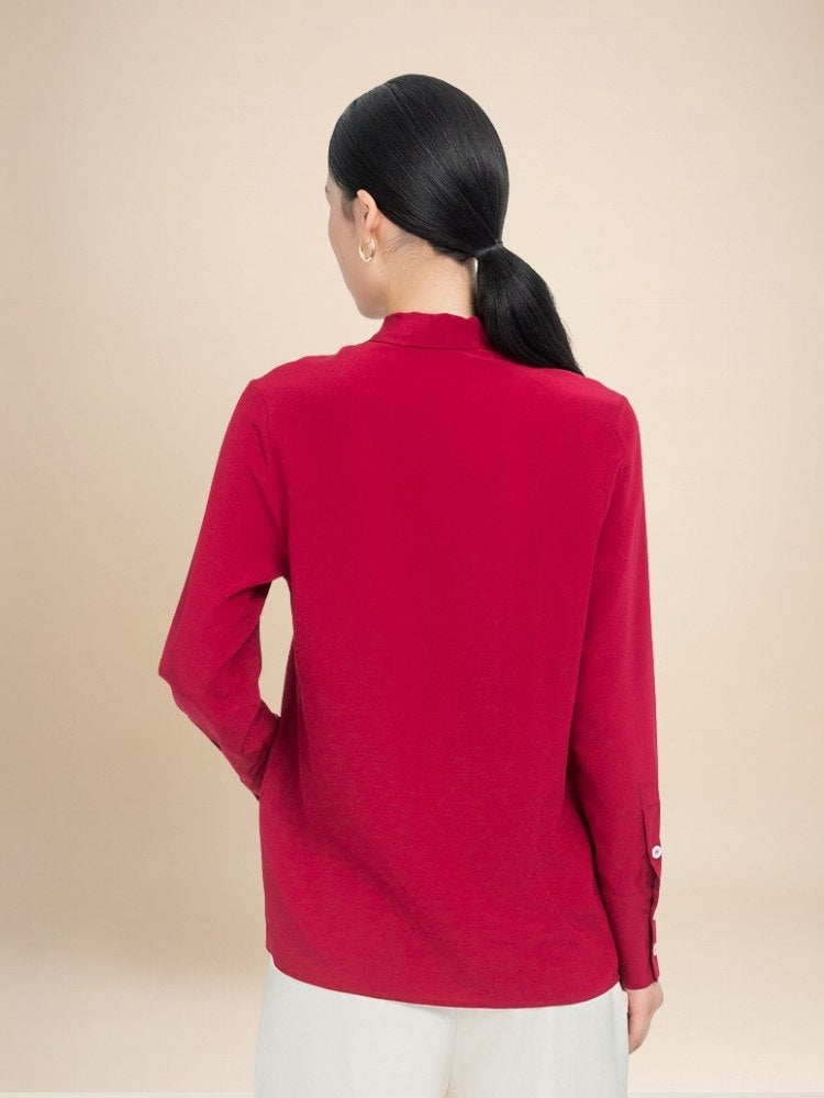 Elara - Tie Neck Silk Blouse | The Silk Avenue