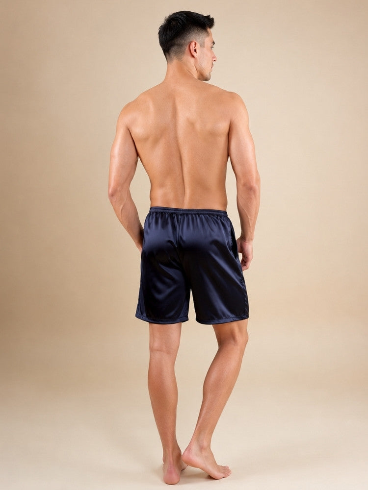 Soren - Navy Silk Shorts | The Silk Avenue