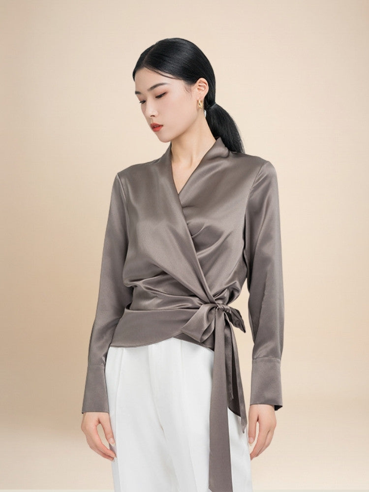 Victoria – Tie-Belt Silk Blouse | The Silk Avenue