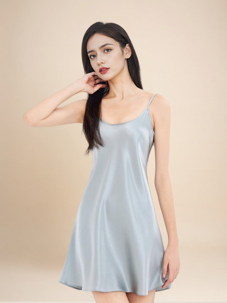 Zelara - Silk Spaghetti-Strap Slip Dress | The Silk Avenue