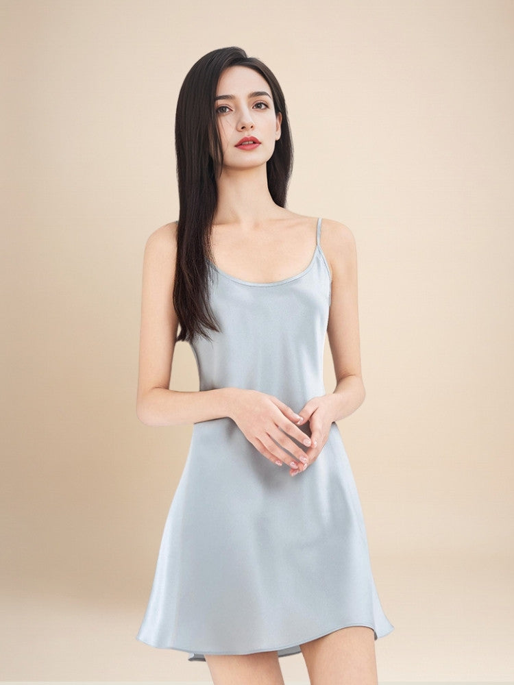 Zelara - Silk Spaghetti-Strap Slip Dress | The Silk Avenue