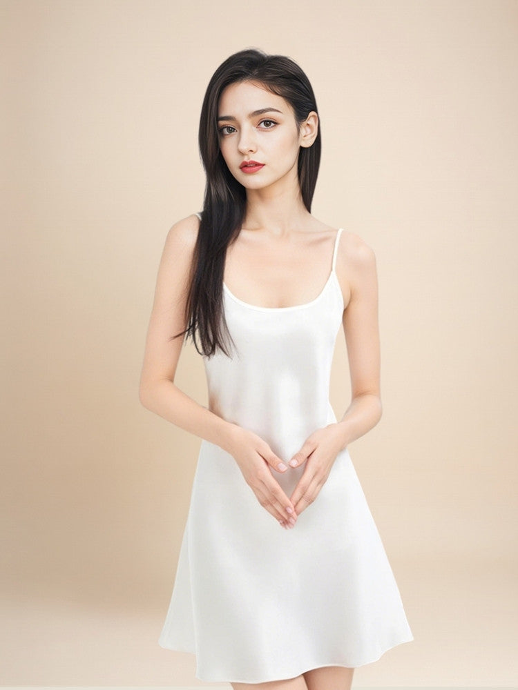 Zelara - Silk Spaghetti-Strap Slip Dress | The Silk Avenue