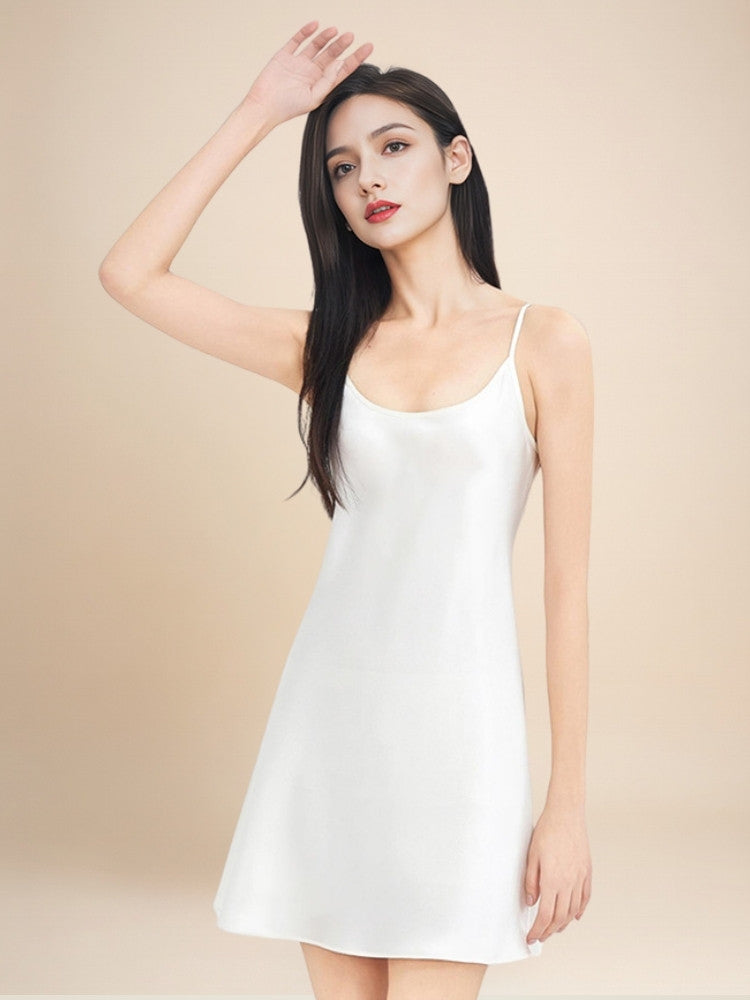Zelara - Silk Spaghetti-Strap Slip Dress | The Silk Avenue