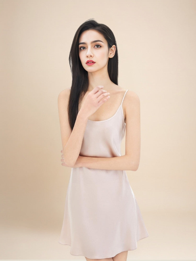 Zelara - Silk Spaghetti-Strap Slip Dress | The Silk Avenue