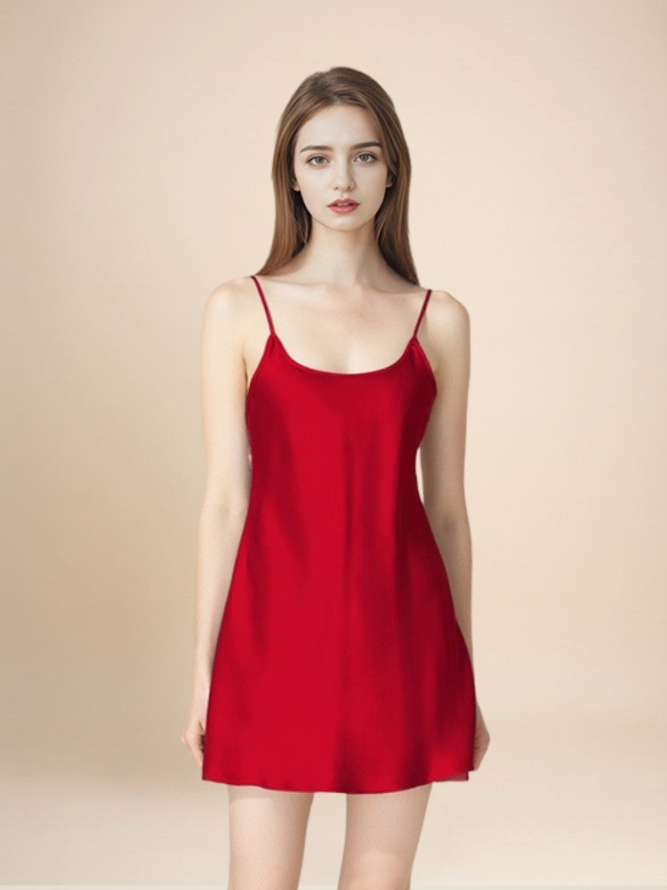 Zelara - Silk Spaghetti-Strap Slip Dress | The Silk Avenue