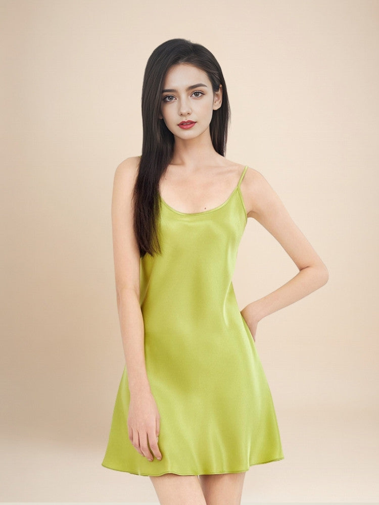 Zelara - Silk Spaghetti-Strap Slip Dress | The Silk Avenue