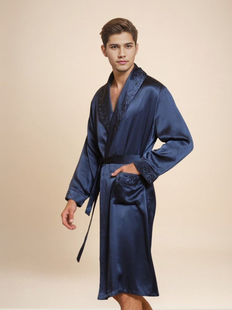 Avel - Embroidered Silk Robe