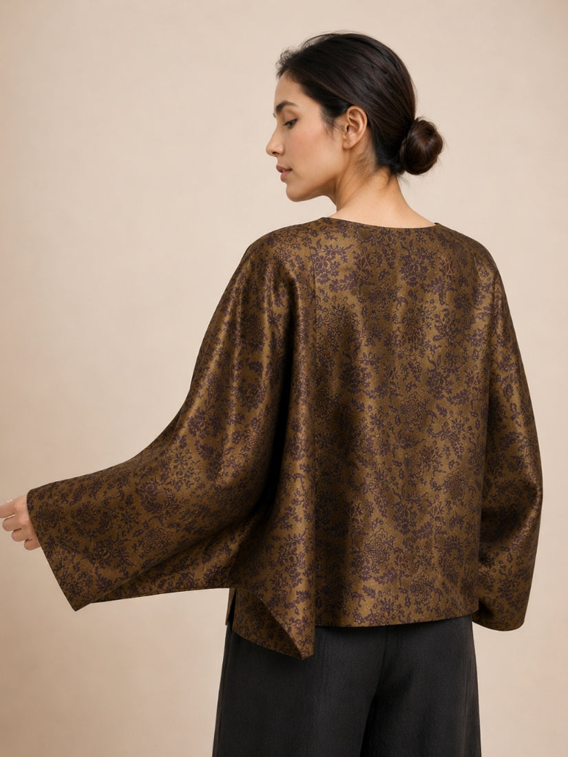 Olissea - Floral Print Silk Jacket