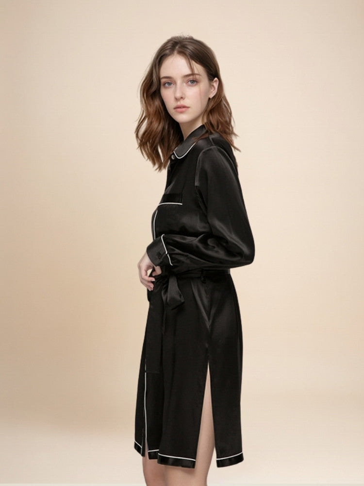 Halisse - Silk Crane Embroidered Midi Dress | The Silk Avenue