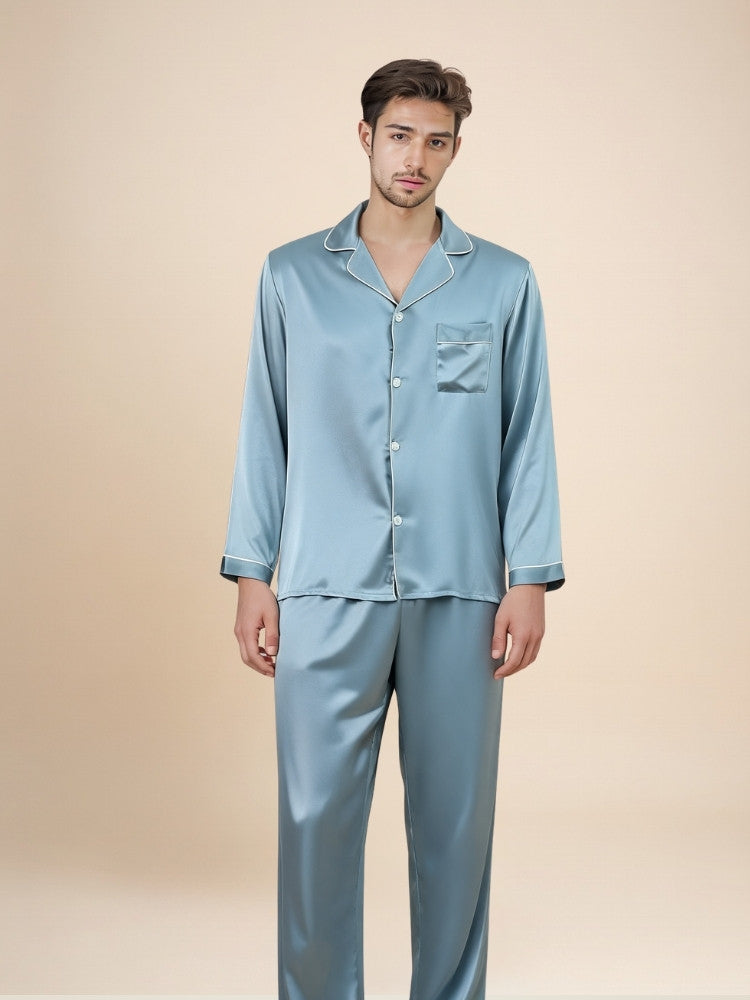 Darel - Long-Sleeve Silk Pajama Set