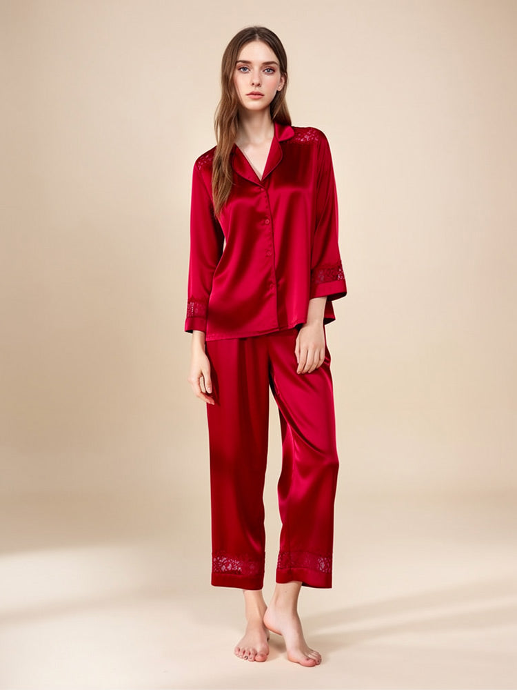 Ysenda - Silk Lace Pajama Set | The Silk Avenue