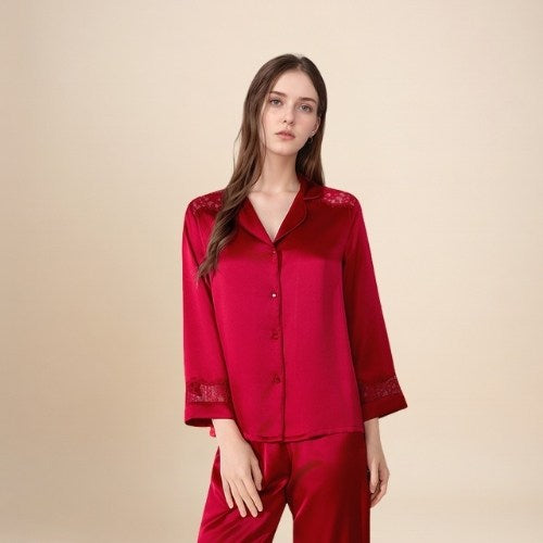 Ysenda - Silk Lace Pajama Set | The Silk Avenue