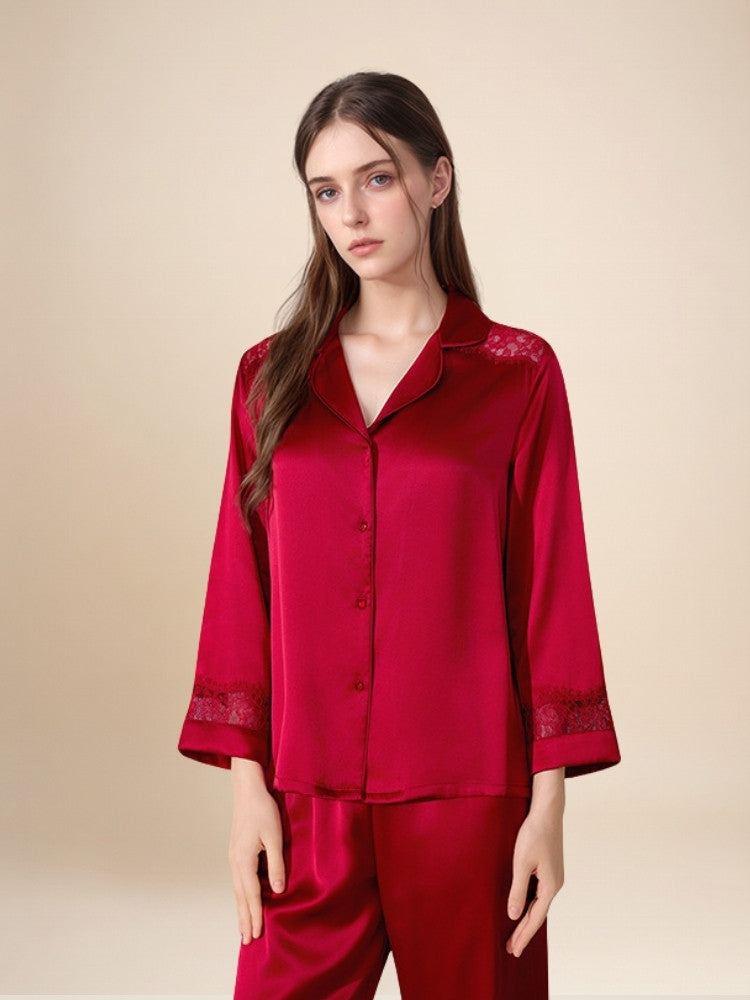 Ysenda - Silk Lace Pajama Set | The Silk Avenue