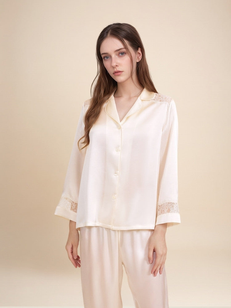 Ysenda - Silk Lace Pajama Set | The Silk Avenue