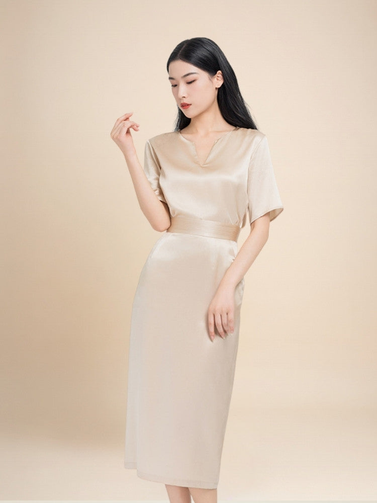 Alindra - Short Sleeve Silk Top & Skirt Set | The Silk Avenue